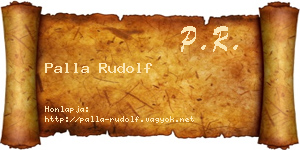 Palla Rudolf névjegykártya